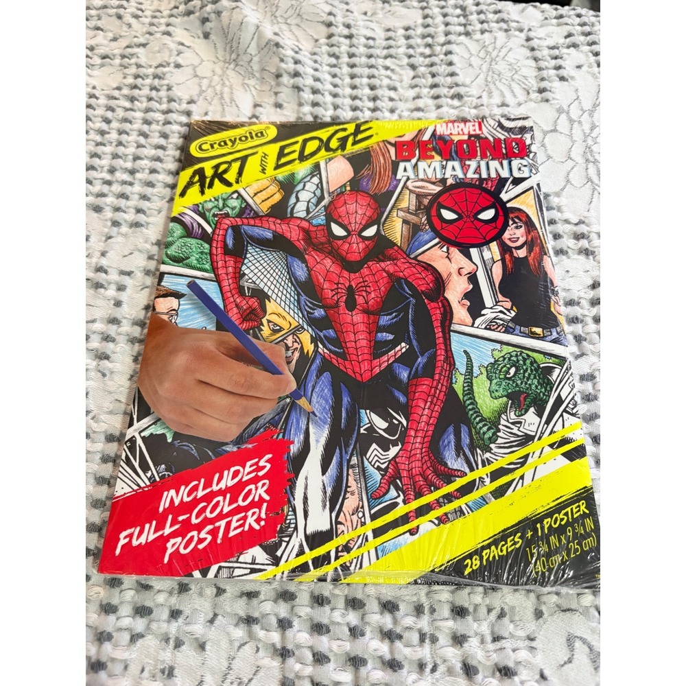 Crayola Art w/ Edge Marvel Beyond Amazing Spider-Man Coloring Book & Poster NEW